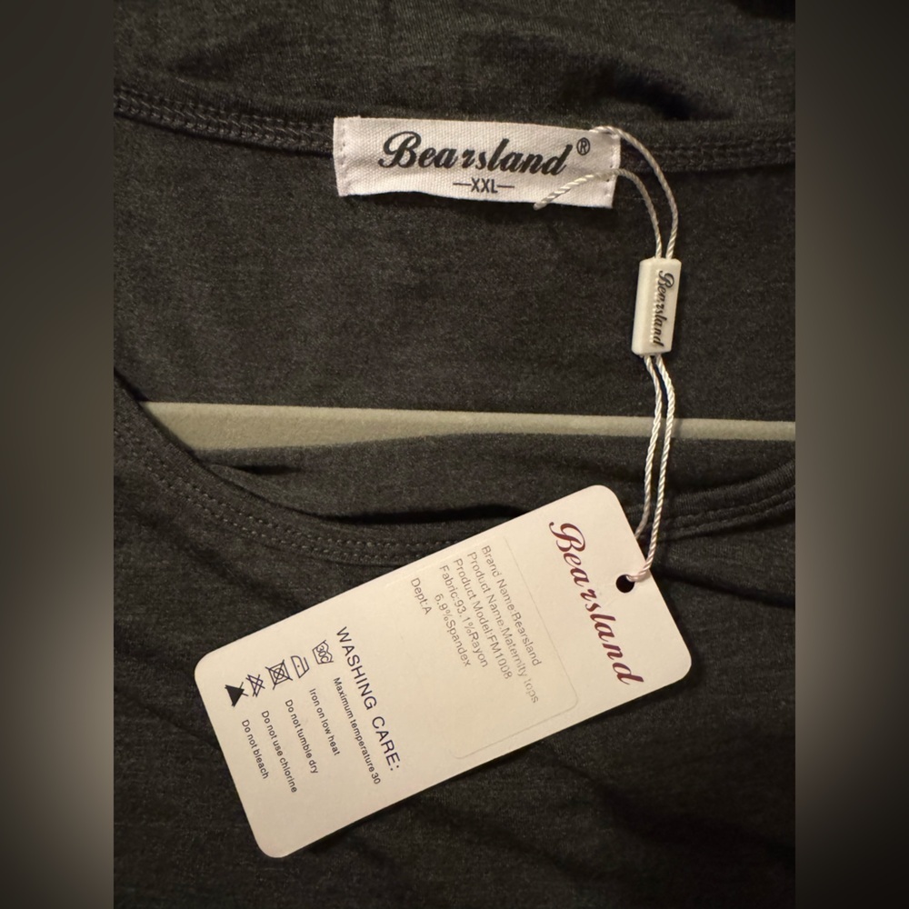 NWT Bearsland Black Babydoll Dress with Short Sleeves and Crew Neck - Picture 3 of 4